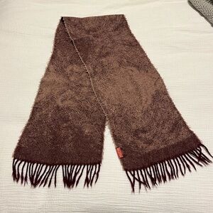 KUNA 100% baby alpaca scarf fringe warm cozy Made in Peru purple 60x10 inches